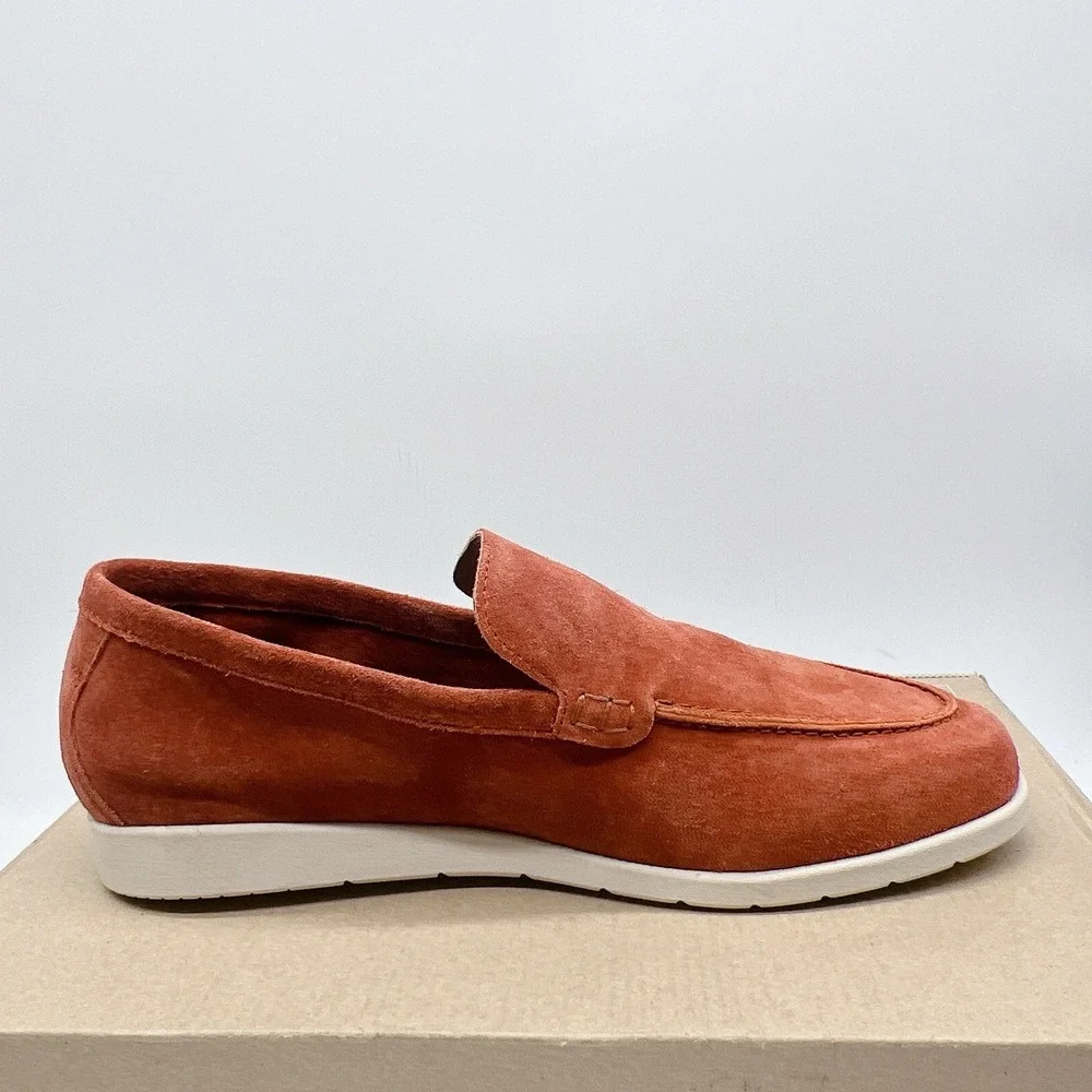 Mephisto Valner Men's Slip On Loafers Fashion Sneakers Rust Velours Red US 8.5